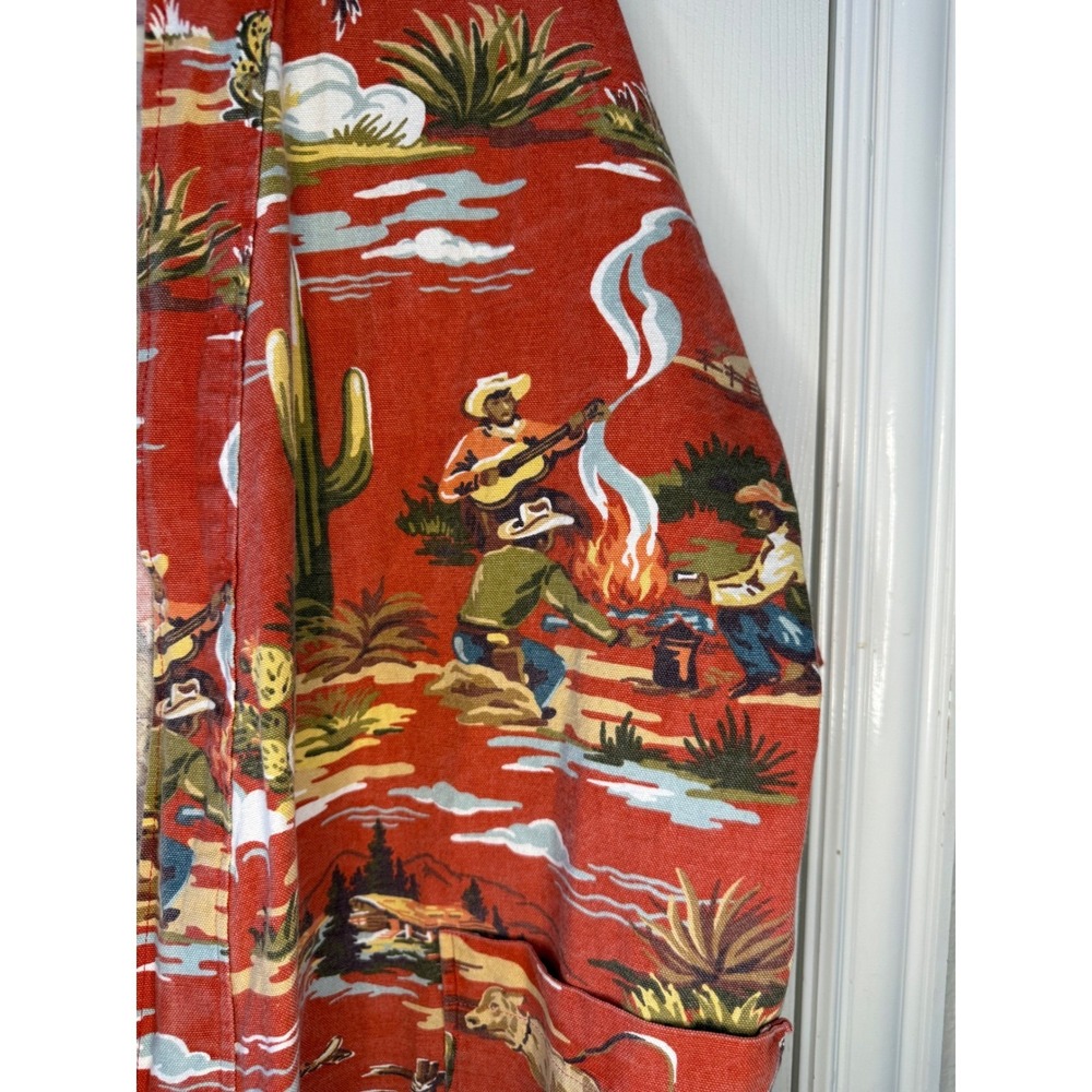 Western Desert Duster Kimono Jacket Cowboy Cactus Print Southwestern Boho - Picture 5 of 10